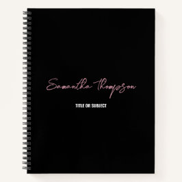 Modernes, rosafarbenes Minimalistisches Script Notizbuch