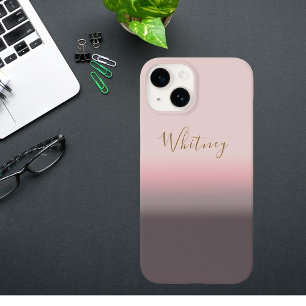 Modernes rosafarbenes Monogramm des Individuellen  Case-Mate iPhone 14 Hülle