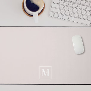Modernes rosafarbenes Monogramm Schreibtischunterlage