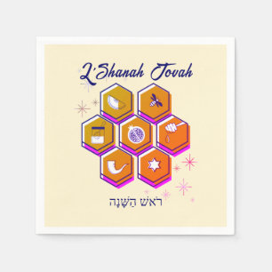 Modernes Rosch ha-Schana L'SCHANAH TOWAH Papier Serviette