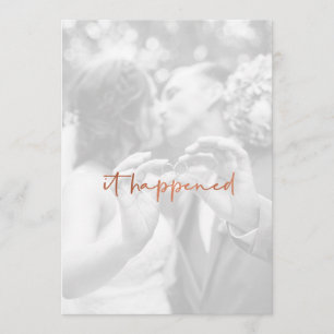 Modernes Rose Gold Foto Nur verheiratet Empfang Einladung