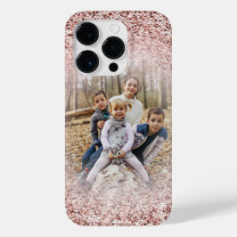 Modernes Rose Gold Glitzer Sparkone Foto Case-Mate iPhone 14 Pro Hülle