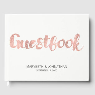 Modernes Rose Gold Liebe Wedding Gästebuch