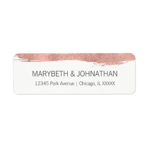 Modernes Rose Gold Pinselstrich Hochzeitsplatz