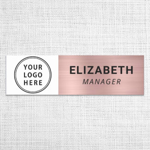 Modernes Roségold-Logo Namensschild