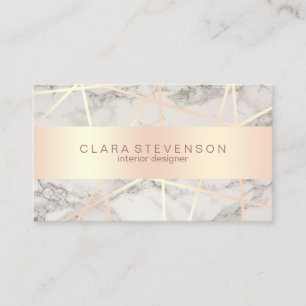 Modernes Rosengold u. weißer Visitenkarte