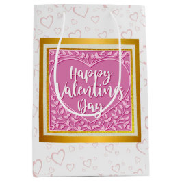 Modernes Rosenherz Romantische Valentine Mittlere Geschenktüte