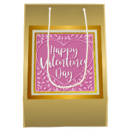 Modernes Rosenherz Romantisches Valentinisches Her Mittlere Geschenktüte