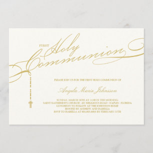 Modernes Rosenkranz Erste Heilige Kommunion Foto R Einladung