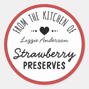 Modernes Rot aus der Küche des Labels Runder Aufkleber