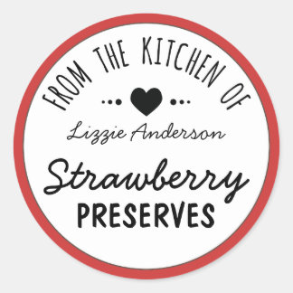 Modernes Rot aus der Küche des Labels Runder Aufkleber