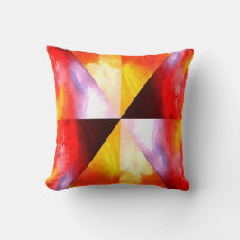 Modernes Rot-Gelb-Braun-Abstrakt Kissen