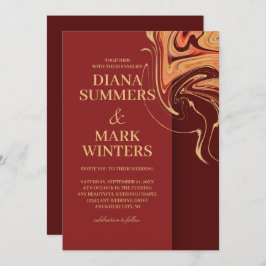 Modernes Rot und Beige abstrakt. Einladung zur Hoc