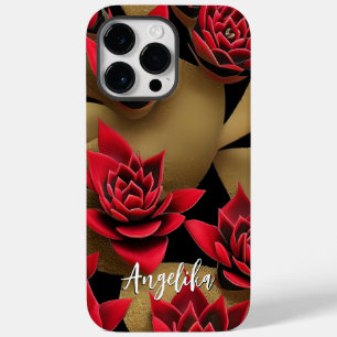 Modernes Rot und Gold Abstrakt Minimalistisch Case-Mate iPhone 14 Pro Max Hülle