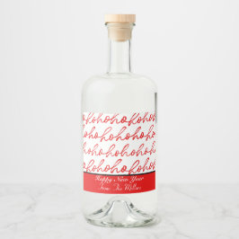 Modernes Rot-Weiß-Weihnachtsmuster Alkoholflaschenetikett