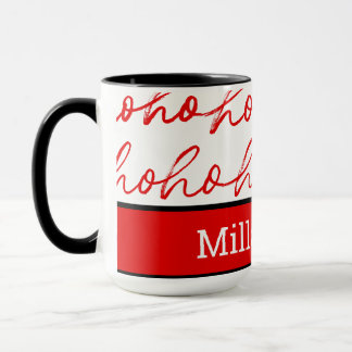 Modernes Rot-Weiß-Weihnachtsmuster Tasse