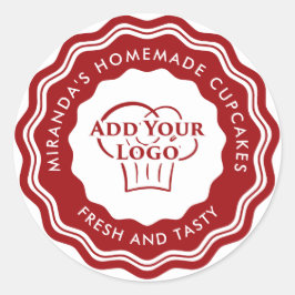 Modernes Rote Logo hausgemachte Kuchen Bäckerei Runder Aufkleber