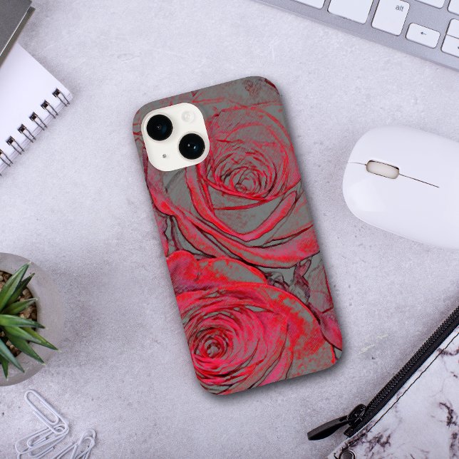 Modernes Rote Rose Case-Mate iPhone Hülle (Von Creator hochgeladen)