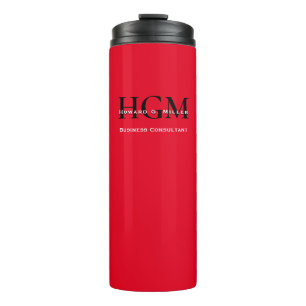 Modernes, rotes 3-Buchstaben-Monogramm-Logo für Un Thermosbecher