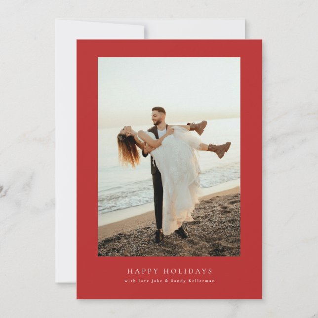 Modernes Rotes Bild 4 Foto Weihnachten glücklich (Vorderseite)