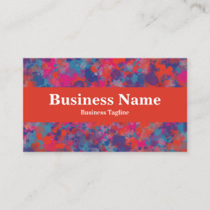 Modernes, rotes, blaues und rosa Tropfen Abstrakte Visitenkarte