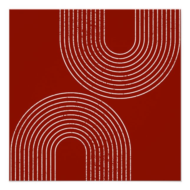 Modernes, rotes Design Poster (Vorderseite)