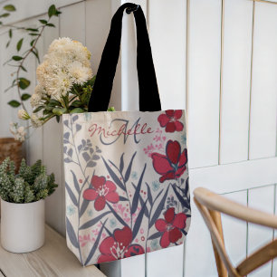 Modernes rotes florales Monogramm