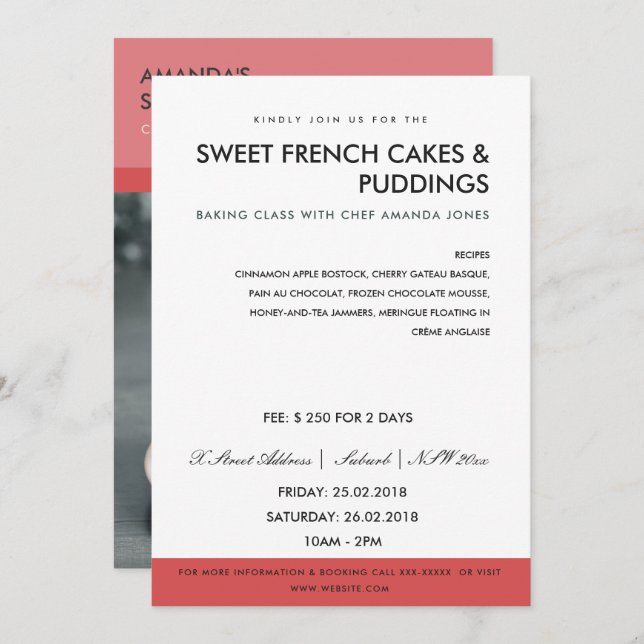 MODERNES, ROTES FOTO-WORKSHOP EINLADEN VORLAGE (Vorne/Hinten)