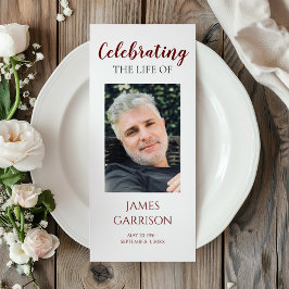 Modernes Rotes Gedenkprogramm Werbekarte