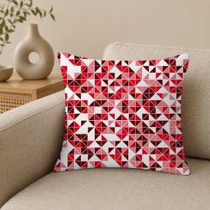 Modernes rotes geometrisches Muster Kissen