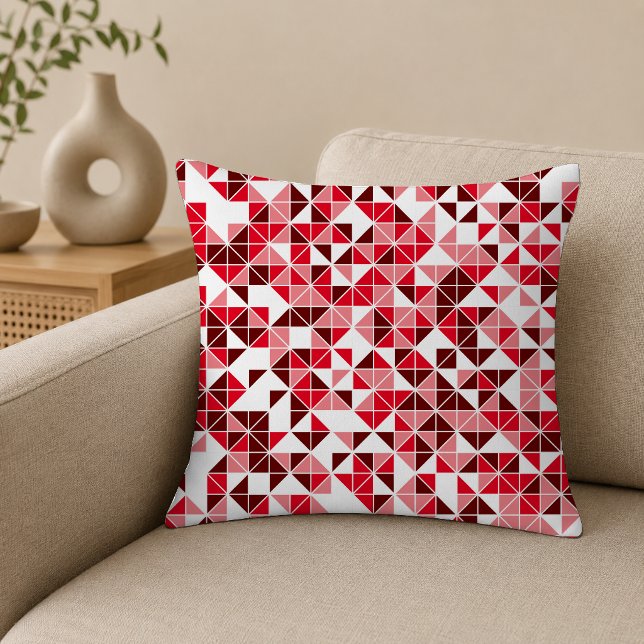 Modernes rotes geometrisches Muster Kissen (Von Creator hochgeladen)