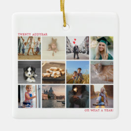 Modernes Rotes Jahr im Foto zur Überprüfung Weihna Keramikornament