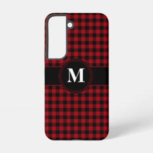 Modernes, rotes Kariertes Muster Samsung Galaxy Hülle