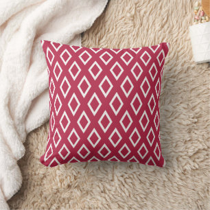 Modernes rotes Magenta Geometrisches Muster Kissen