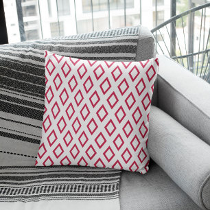 Modernes rotes Magenta Geometrisches Muster Kissen