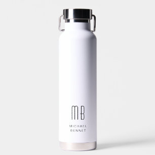Modernes rotes Monogramm Trinkflasche