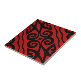 Modernes rotes Muster Fliese