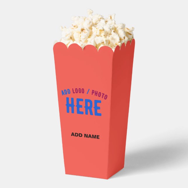 MODERNES ROTES ORANGE-MARKENPOPCORN GESCHENKSCHACHTEL (Geplatzt)