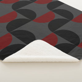 Modernes Rotes Schwarz und Grau Mitte des Jahrhund Sherpadecke