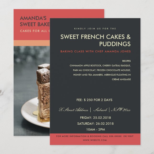 MODERNES ROTES SCHWARZES FOTO-WORKSHOP EINLADEN VO EINLADUNG (Vorne/Hinten)