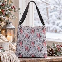 Modernes rotes und graues botanisches Muster 