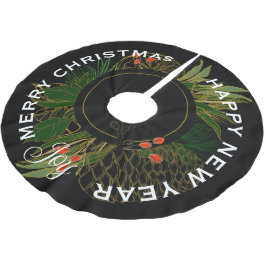 MODERNES ROTES UND GRÜNES CHRISTMAS-KREAH POLYESTER WEIHNACHTSBAUMDECKE