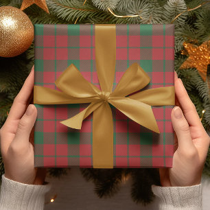 Modernes, rotes und grünes Kariertes Geschenk Geschenkpapier