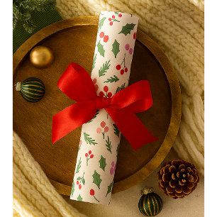 Modernes, rotes und grünes Weihnachtsgebirge Muste Geschenkpapier