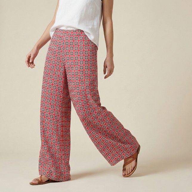 Modernes, rotes und schwarzes geometrisches Muster Stoff (Von Creator hochgeladen)