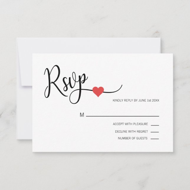 Modernes, rotes und weißes UAWG RSVP Karte (Vorderseite)