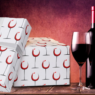 Modernes rotes Weinglas-Muster-Geschenk Geschenkpapier