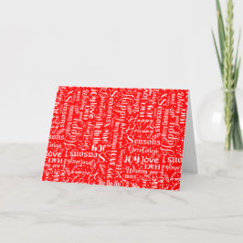 Modernes Rotes & Weiß W/Weihnachts-Skript anpassen Feiertagskarte