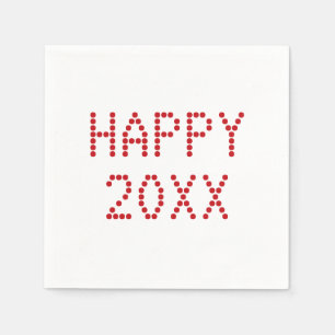 Modernes, rotes Weißes Sonderpapier Happy New Yea Serviette
