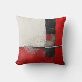 Modernes, rotes, weißes und schwarzes Abstraktes K Kissen
